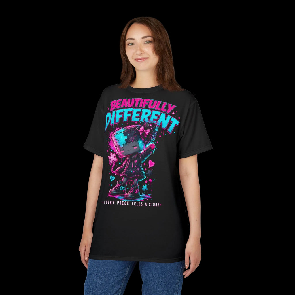 Beautifully Different Tee — "Every Piece Tells a Story" Graphic T‑Shirt