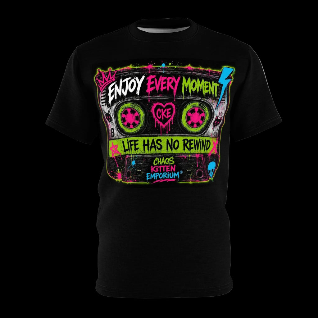 Enjoy Every Moment Cassette Tape Tee | Retro Graphic Apparel | Chaos Kitten Emporium®