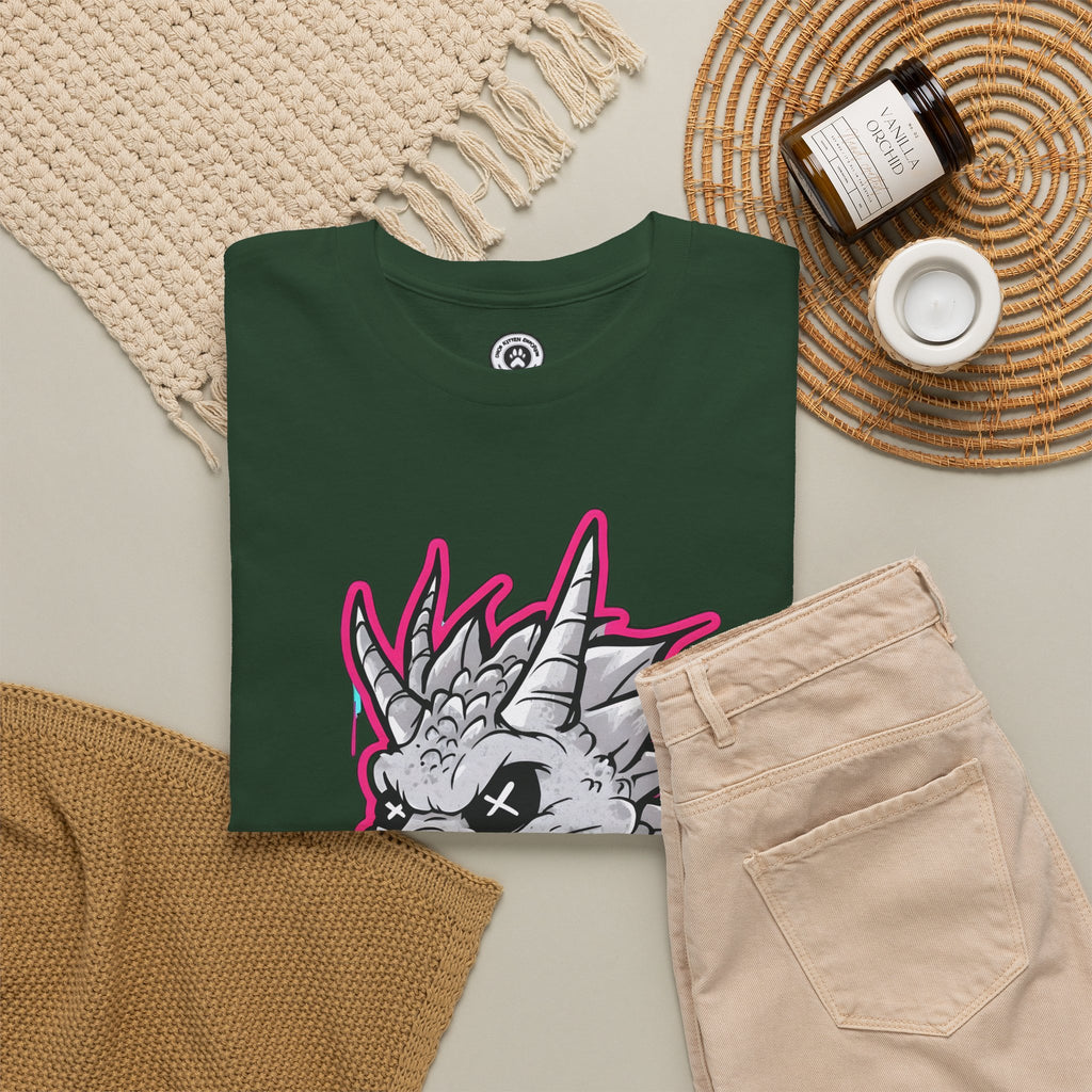 Graffiti Chaos Dragon Skull Graphic T-Shirt | Neon Drip Streetwear Chaos Kitten Emporium®
