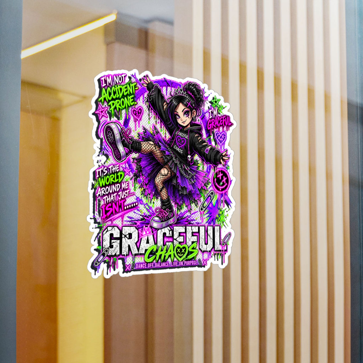 a sticker on a window