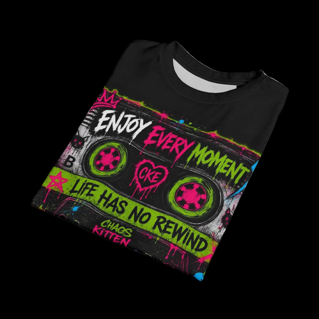 Enjoy Every Moment Cassette Tape Tee | Retro Graphic Apparel | Chaos Kitten Emporium®