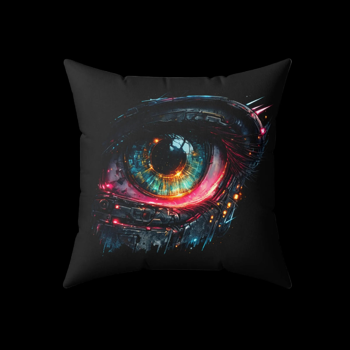 a pillow with a picture of an eye