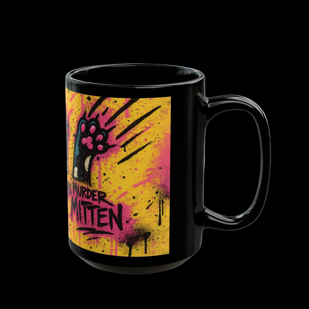 Rock Paper Scissors Murder Mittens” Design | Unique Cat Art Coffee Cup | 11oz & 15oz