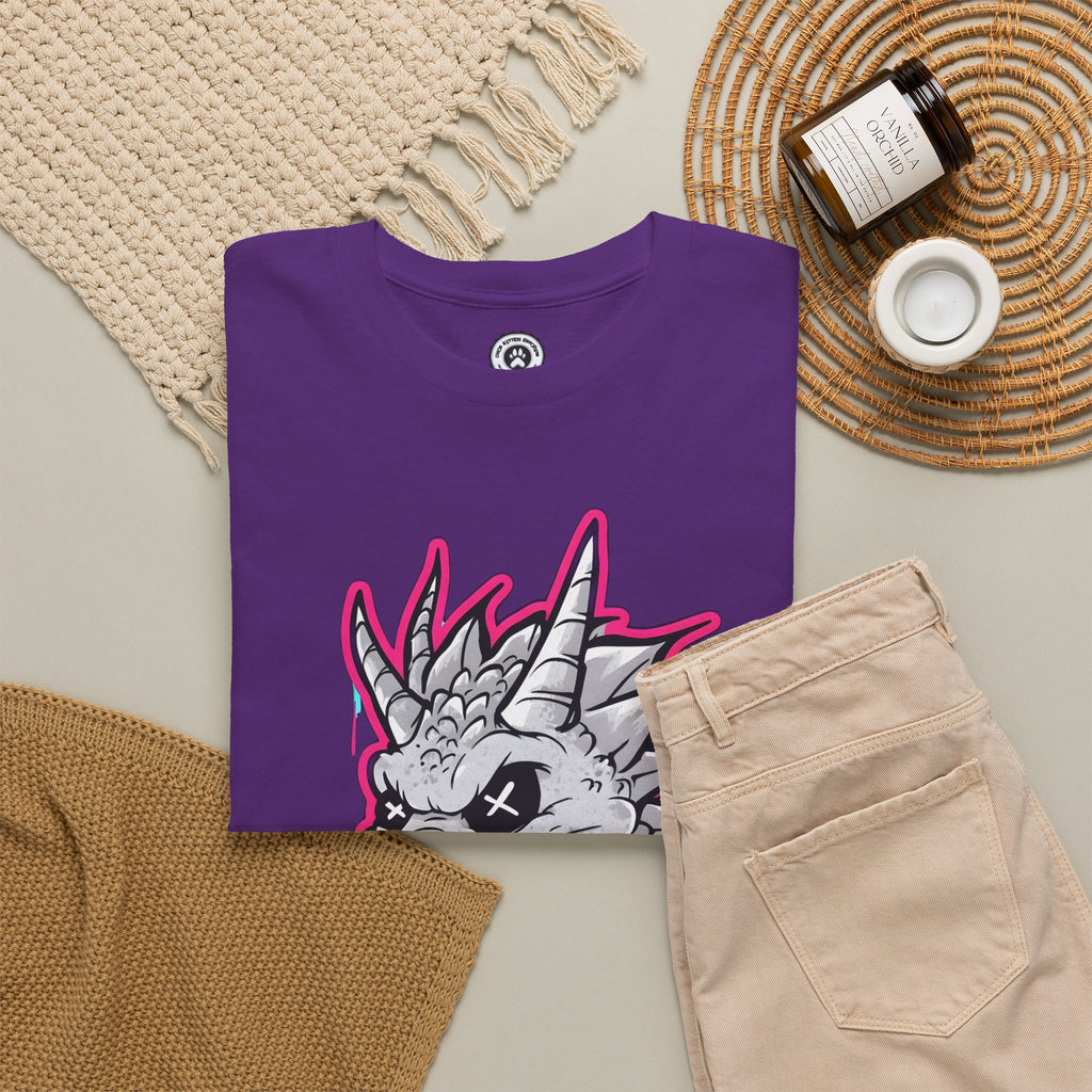 Graffiti Chaos Dragon Skull Graphic T-Shirt | Neon Drip Streetwear Chaos Kitten Emporium®