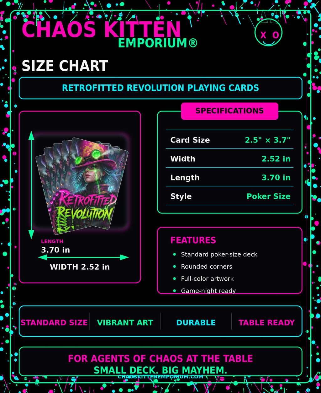 Retrofitted Revolution Poker Deck by Printify featuring gothic-themed playing cards for game night accessories.