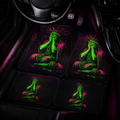 Set of Neon Liberty car mats with vibrant neon designs, made by Chaos Kitten Emporium® for vehicle interior accessories.