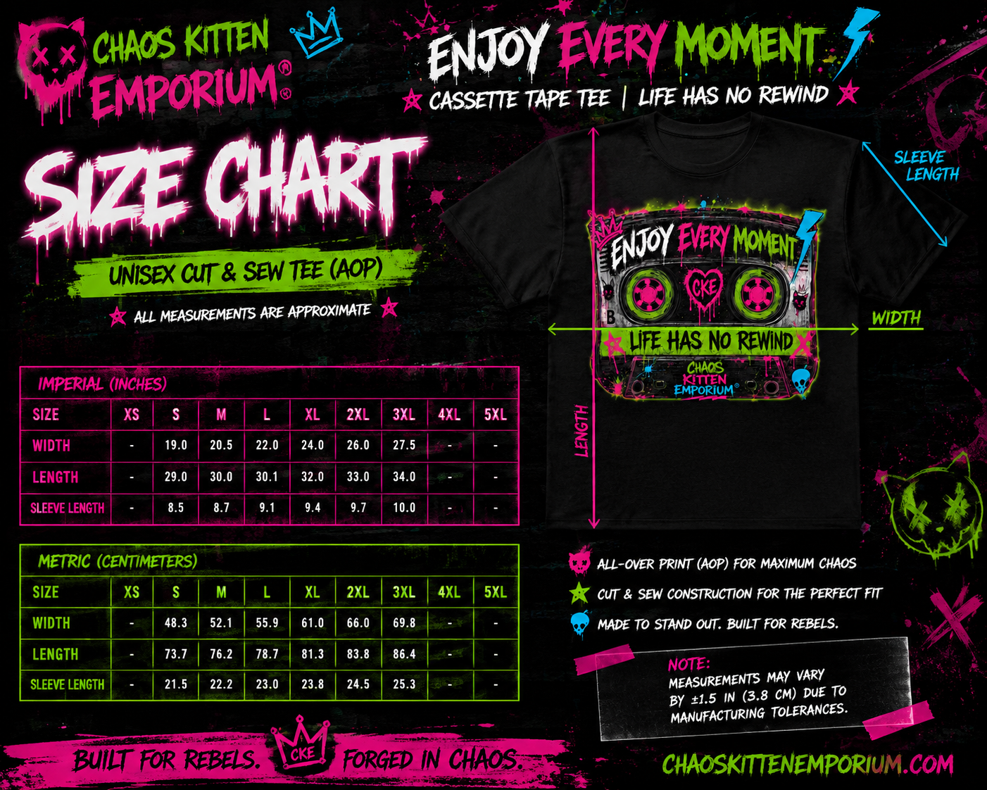 Enjoy Every Moment Cassette Tape Tee | Retro Graphic Apparel | Chaos Kitten Emporium®