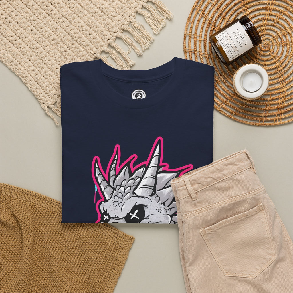 Graffiti Chaos Dragon Skull Graphic T-Shirt | Neon Drip Streetwear Chaos Kitten Emporium®