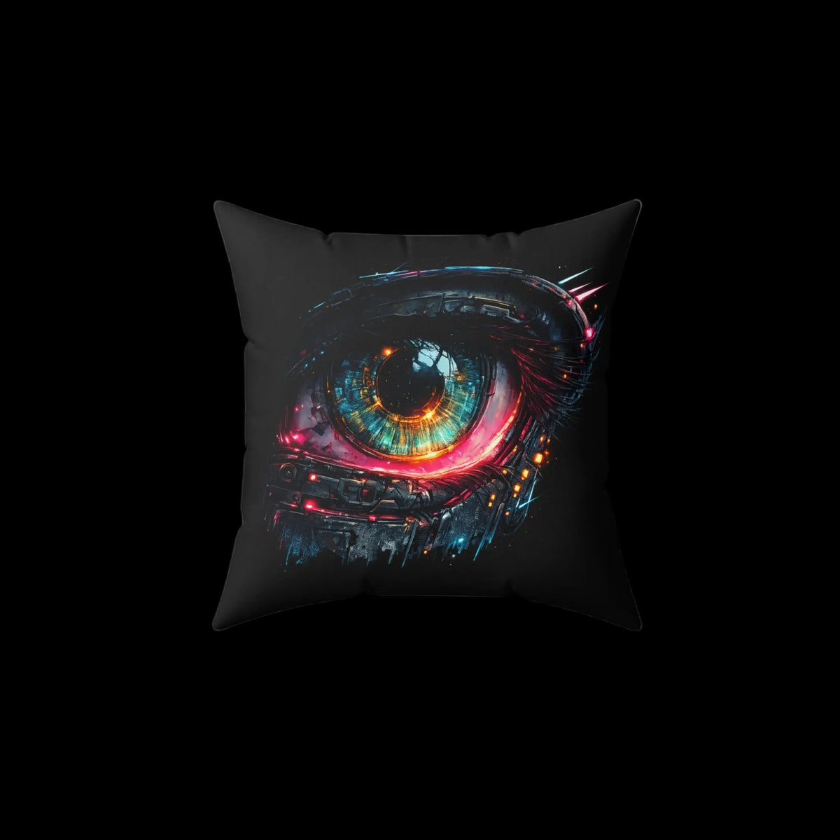 a pillow with a picture of an eye