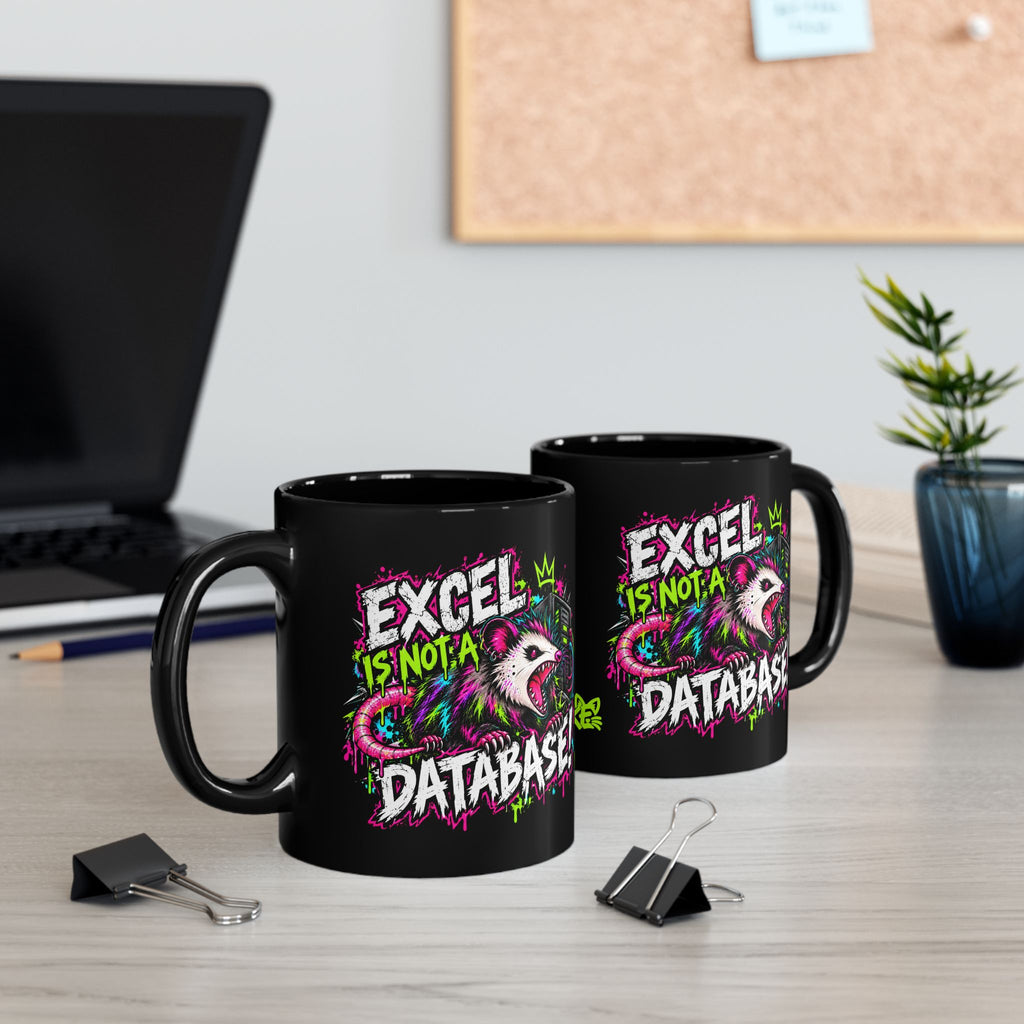 two black coffee mugs on a desk