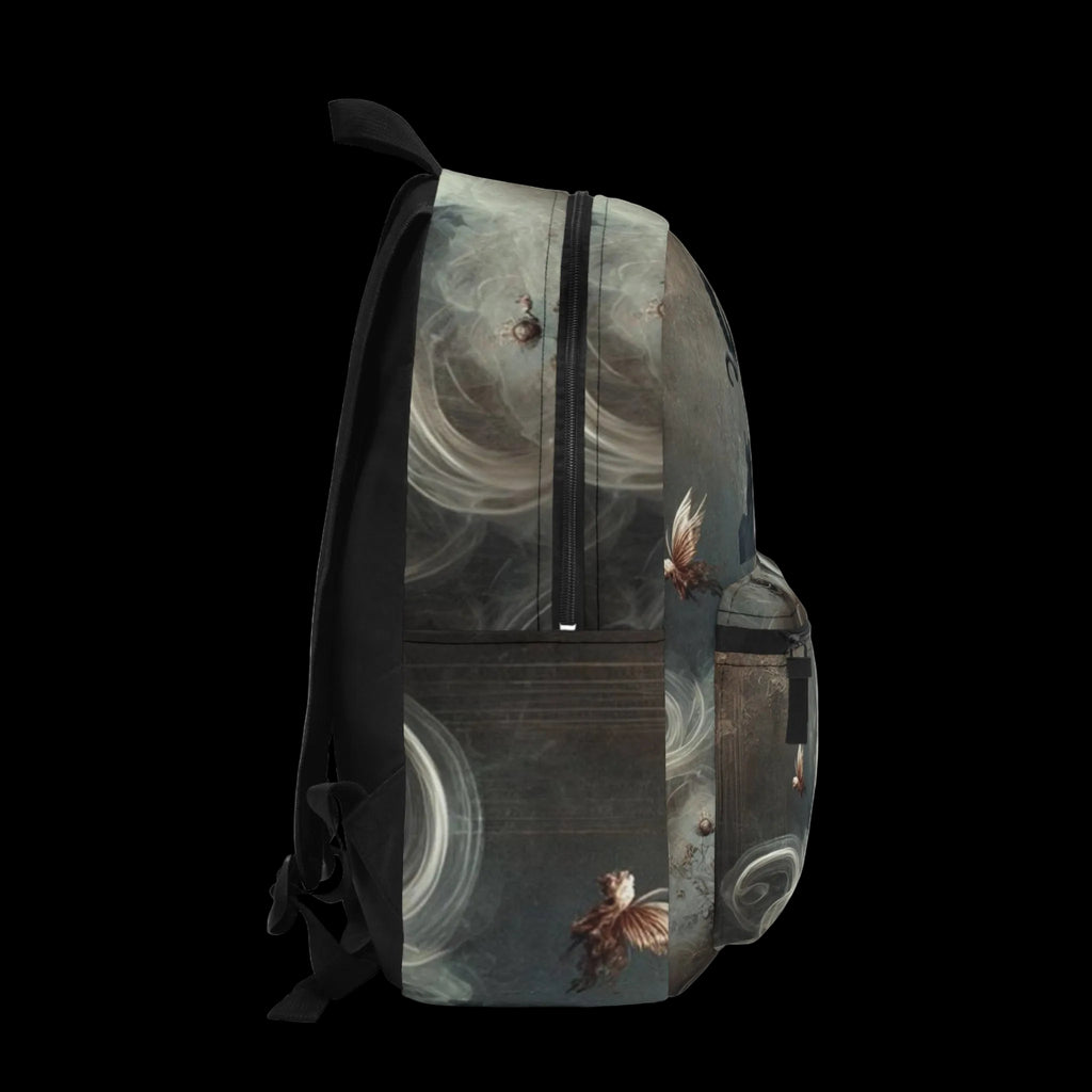Ethereal Gothic Rose Backpack - Dark Fantasy Bag, Mystical Floral Art, Travel Knapsack, Unique Design