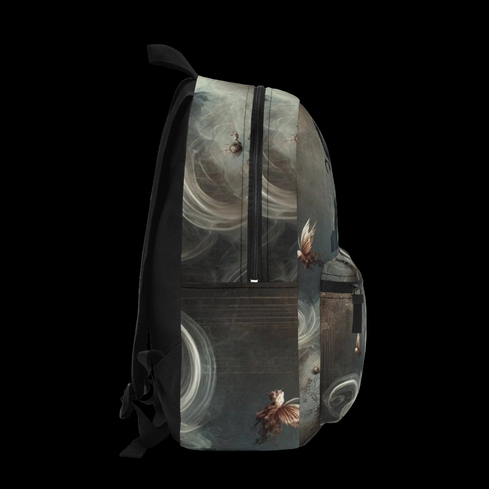 Ethereal Gothic Rose Backpack - Dark Fantasy Bag, Mystical Floral Art, Travel Knapsack, Unique Design