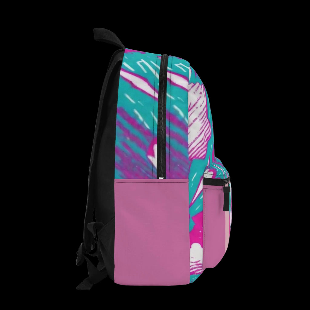 Neon Cat-Girl Risograph Backpack | Alternative Art Rucksack | Chaos Kitten Emporium®
