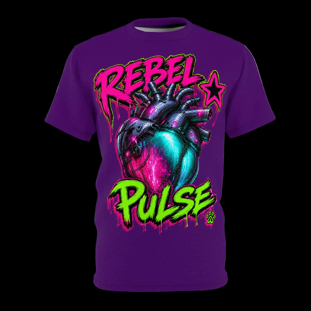 Rebel Pulse Graphic Tee | Neon Heart Punk Shirt | Chaos Kitten Emporium®