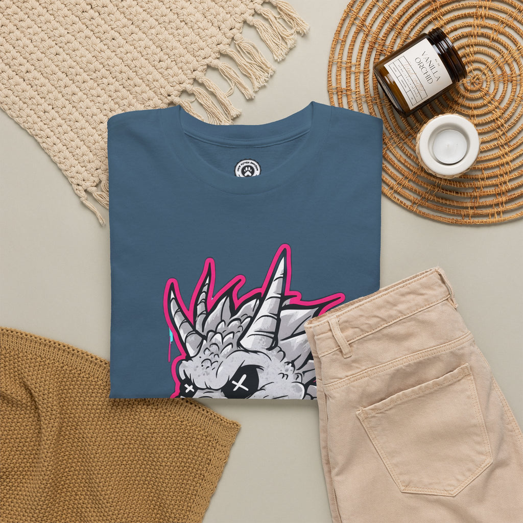 Graffiti Chaos Dragon Skull Graphic T-Shirt | Neon Drip Streetwear Chaos Kitten Emporium®