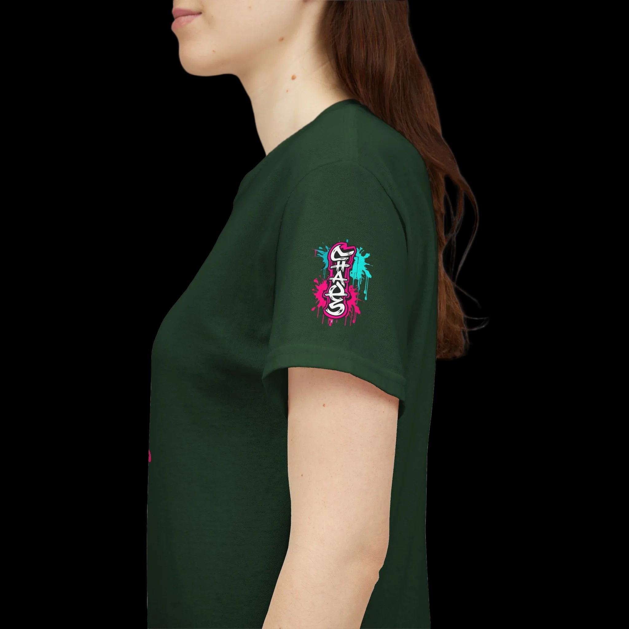 Graffiti Chaos Dragon Skull Graphic T-Shirt | Neon Drip Streetwear Chaos Kitten Emporium®
