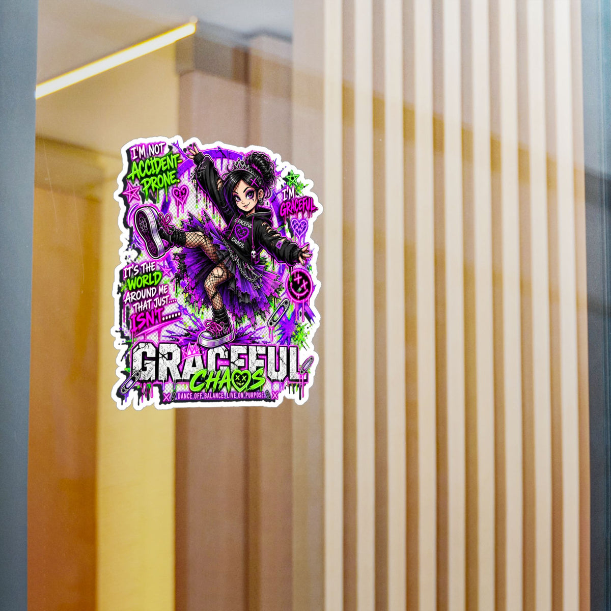 a sticker on a window