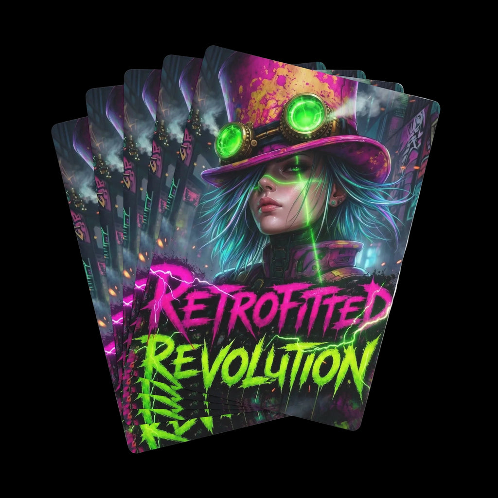 Retro-styled Revolution Poker Deck by Chaos Kitten Emporium, featuring gothic-themed playing cards for game nights.