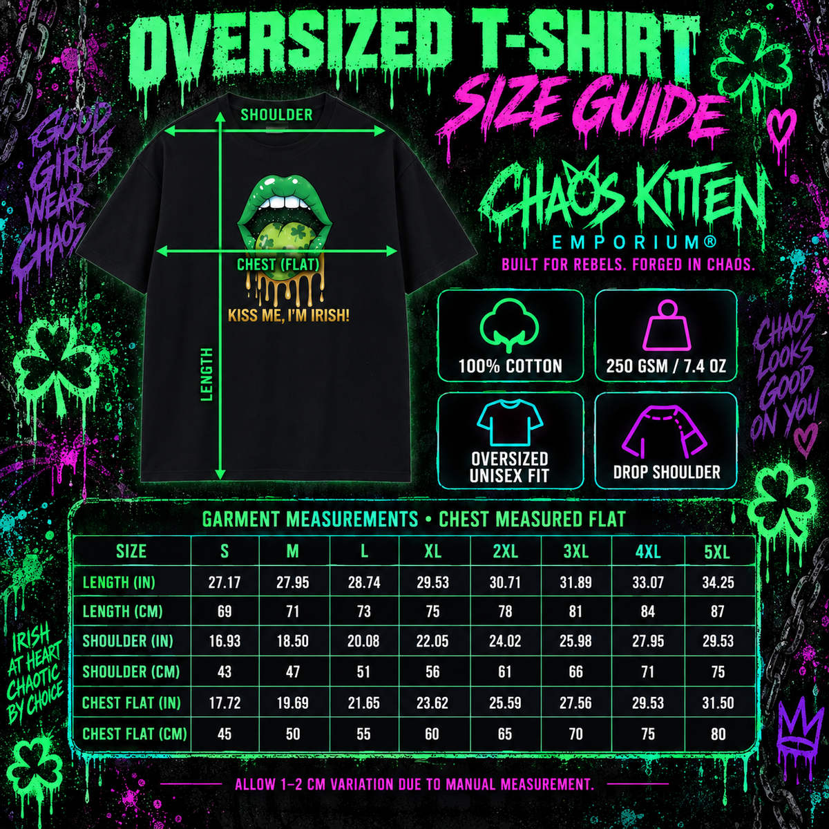 a graphic of a t-shirt size guide