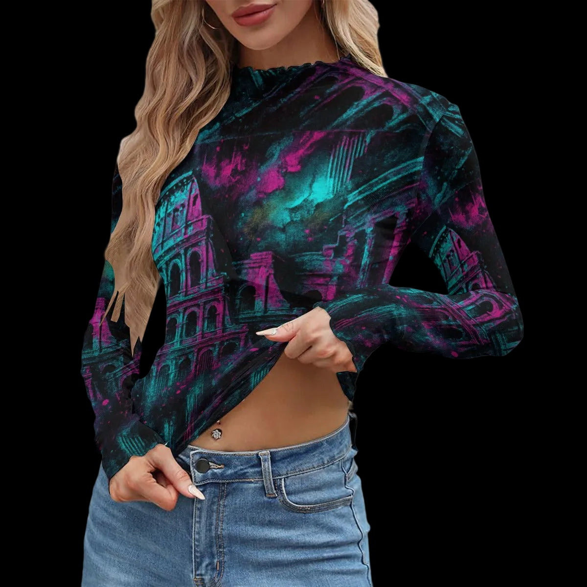 Future Colosseum Rome Alternative Streetwear Mesh Top Chaos Kitten Emporium. 