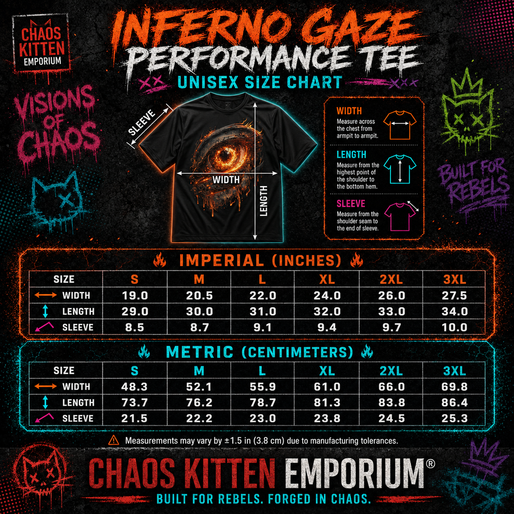 Inferno Gaze Performance Tee | Chaos Kitten Emporium®