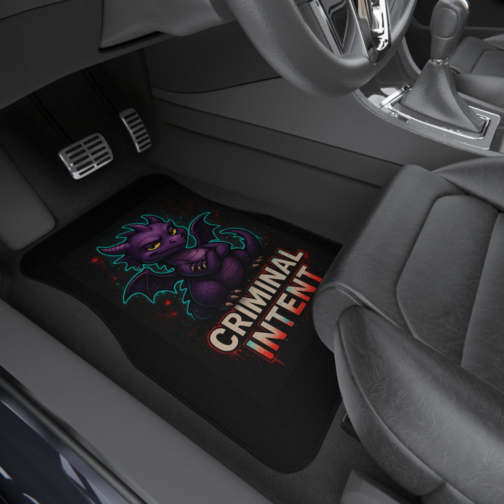 Purple dragon car mat from the Criminal Intent Chaos Kitten Emporium accessories set, featuring detailed dragon design on a front mat.