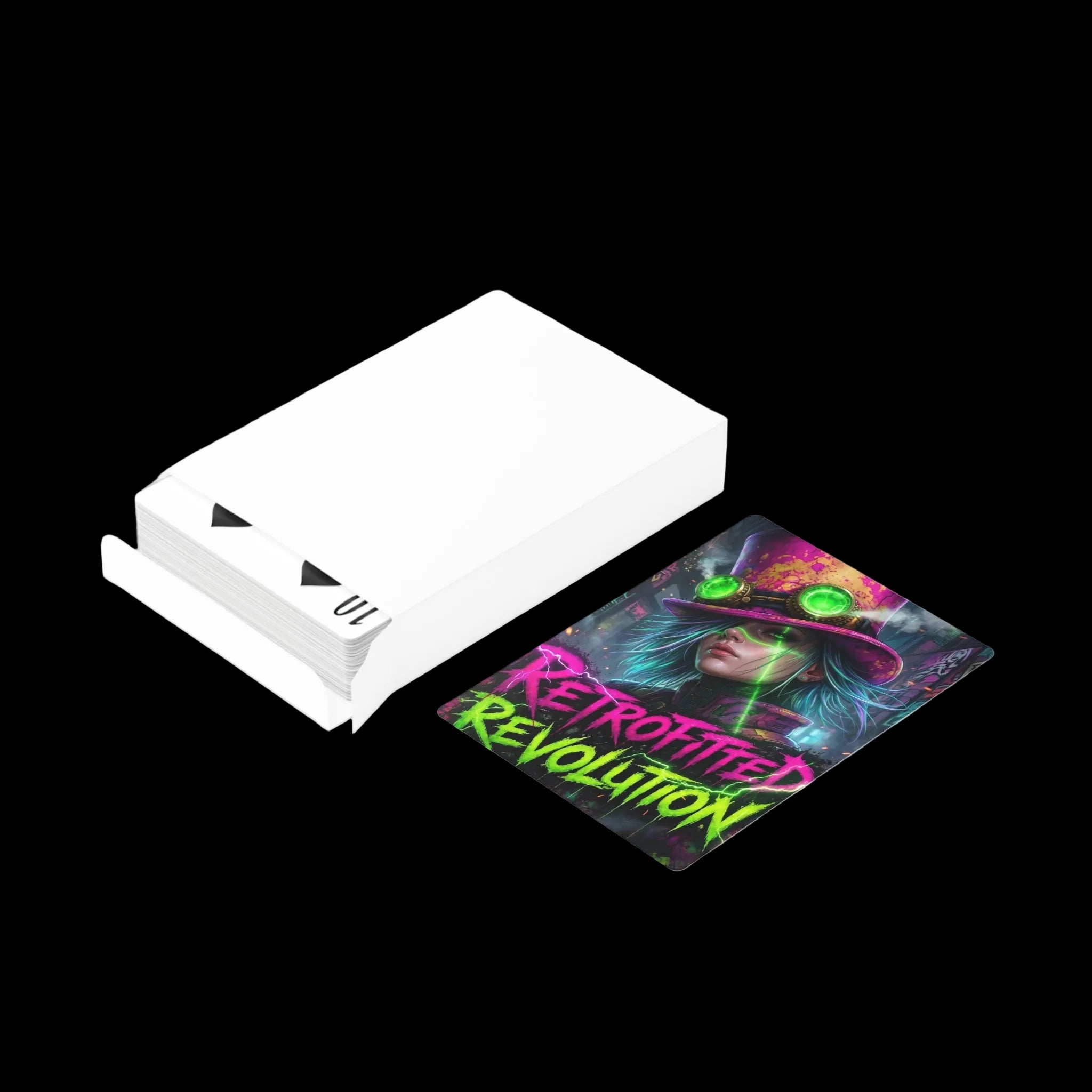 Retrofitted Revolution Poker Deck by Chaos Kitten Emporium features gothic streetwear-inspired playing cards for game night.