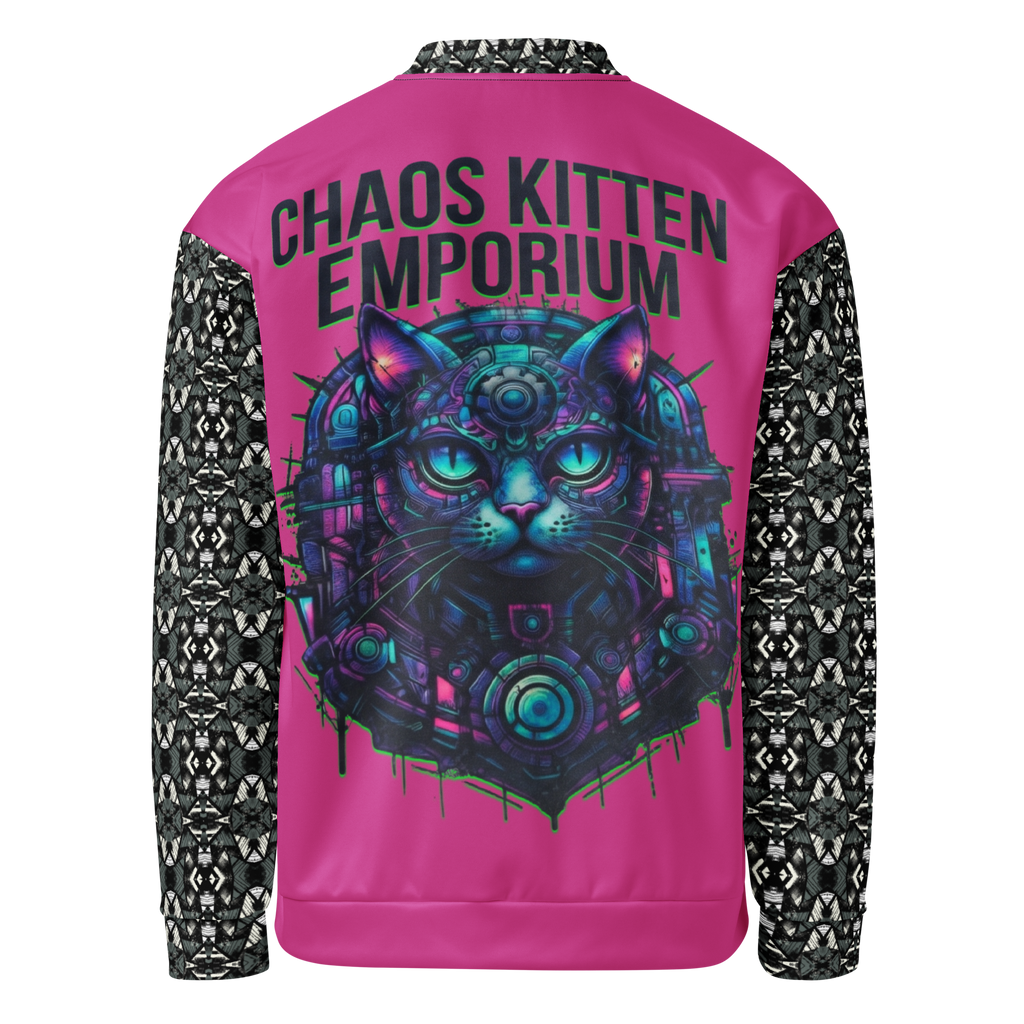 Cyber Kitten Bomber Jacket | Cyber-Grunge Streetwear | Chaos Kitten Emporium®